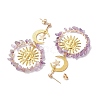 Vintage Natural Amethyst Ear Studs EJEW-JE05807-05-5