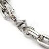 Non-Tarnish 201 Stainless Steel Chunky Rectangle Link Chain Bracelets STAS-Z056-18P-3