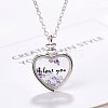 I Love You Heart Floating Pendant Necklace NJEW-BB44322-B-2