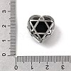 Brass Pave Natural Obsidian Heart Multi-Strand Links G-B149-13P-07-3