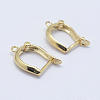 Brass Hoop Earring Findings with Latch Back Closure KK-F728-09G-NF-1