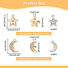 ARRICRAFT 16Pcs 4 Style Brass Micro Pave Clear Cubic Zirconia Charms KK-AR0002-76-2