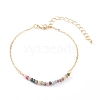 December Birthstone Natural Tourmaline Beaded Bracelets BJEW-JB06092-12-1