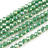 Round Full Rainbow Plated Faceted(32 Facets) Electroplate Glass Beads Strands X-EGLA-J130-FR14-1