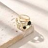 Natural Black Agate Finger Rings STAS-Z112-05G-01-2