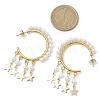 2 Pairs 2 Colors Star Shell Pearl Dangle Stud Earrings EJEW-JE06186-4