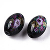Printed & Spray Painted Opaque Glass Beads GLAA-S047-07B-D02-2