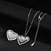 Anti-Tarnish 304 Stainless Steel Heart Locket Pendant Cable Chain Necklaces for Women NJEW-M050-04E-P-2