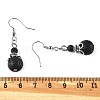 Natural Lava Rock Bead Dangle Earrings EJEW-JE02144-01-2