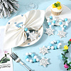 Christmas Snowflake Wood Beaded Napkin Rings AJEW-SC00037-5