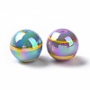 UV Plating Rainbow Iridescent Drawbench Acrylic Beads OACR-E009-10B-2