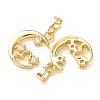 Brass Micro Pave Clear Cubic Zirconia Pendants CU-E003-16G-E-2