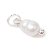 Natural Cultured Freshwater Pearl Potato Charms with Brass Jump Rings PALLOY-JF04176-03-4