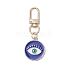 3Pcs Flat Round & Evil Eye Alloy Enamel Pendant Decorations HJEW-JM02408-3