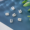 6Pcs 925 Sterling Silver Hollow Initial Beads STER-TA0001-53U-6
