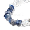 Natural Quartz Crystal & Blue Aventurine(Dyed & Heated) Beads Strands G-L610-A28-01-4