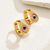 Fashionable Classic Stainless Steel Teardrop with Evil Eye Hoop Earrings DM1893-2