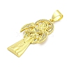 Rack Plating Brass Micro Pave Clear Cubic Zirconia Pendants KK-B091-30G-05-2