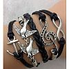 Suede & Imitation Leather Cord Knitted Multi-strand Bracelets WGD6FE3-13-1