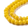 Electroplate Opaque Solid Color Glass Beads Strands EGLA-A044-P1mm-L04-3