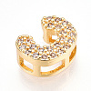 Brass Micro Pave Cubic Zirconia Charms KK-N254-217G-C-2