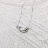 Alloy Crystal Rhinestone Whale Pendant 201 Stainless Steel Cable Chain Necklaces for Women WG0EF37-01-4