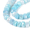 Electroplate Crackle Imitation Jade Glass Beads Strands EGLA-Q135-01A-C03-3