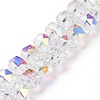 Electroplate Transparent Glass Beads Strands X-EGLA-H101-03A-2