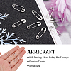 ARRICRAFT 4 Pair Sterling Silver Safety Pin Shape Dangle Hoop Earrings for Men Women STER-AR0001-01-3