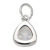 304 Stainless Steel Cubic Zirconia Pendant ZIRC-P080-B05-2