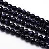Synthetic Blue Goldstone Round Beads Strands G-O047-11-6mm-2
