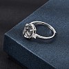Brass Micro Pave Cubic Zirconia Finger Rings CU-CBA260E-11P-3