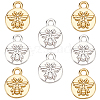 BENECREAT 8Pcs 2 Colors Brass Charms KK-BC0010-02-1