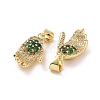 Brass Micro Pave Cubic Zirconia Pendants ZIRC-F134-30G-01-3