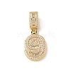 Brass Clear Cubic Zirconia European Dangle Charms KK-R003-01G-09-2