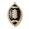 Rack Plating Brass Enamel with Cubic Zirconia Pendant KK-A229-32G-03-1