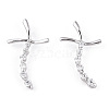 Rhodium Plated 925 Sterling Silver Pave Clear Cubic Zirconia Pendants STER-T007-38P-1