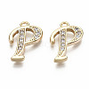 Brass Micro Pave Clear Cubic Zirconia Pendants KK-S360-053P-NF-2