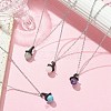 Natural & Synthetic Mixed Gemstone Witch Hat Pendant Necklace NJEW-JN04386-2