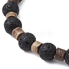 Natural Lava Rock & Rudraksha & Coconut & Howlite Beads Stretch Couples Bracelets for Women BJEW-JB11329-01-4