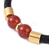 10.5mm Round Natural Carnelian Bead Bracelets BJEW-A009-07G-01-2