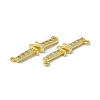 Rack Plating Brass Micro Pave Clear Cubic Zirconia Connector Charms KK-C007-37G-N-3