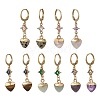Natural Gemstone Leverback Dangle Earrings EJEW-JE07371-2