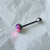 Gradient Color Flat Round Scale Stainless Steel Enamel Straight Barbell 15 Gauge Piercing Tongue Rings for Women Men WGF798A-08-1