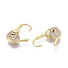 Brass Micro Pave Clear Cubic Zirconia Huggie Hoop Earrings EJEW-R114-009-NF-2