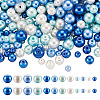 Cheriswelry 12 Strands 12 Style Baking Painted Pearlized Glass Pearl Round Bead Strands HY-CW0001-02-11