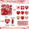 22Pcs 9 Styles Heart Theme Handmade Glass Beads FOIL-FS0001-04-3