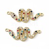 Brass Micro Pave Cubic Zirconia 2-Loop Pendants KK-E068-VC085-2