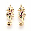 Brass Micro Pave Cubic Zirconia Pendants X1-KK-N261-16G-1
