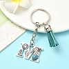 Alloy with Resin Imitation Synthetic Turquoise Keychain KEYC-YW00087-13-1